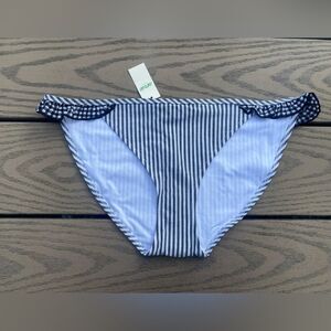 NWT aerie small gingham ruffle stripe bikini bottom swim bottom blue white